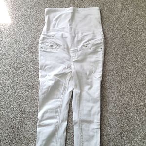 H&M MAMA maternity white super skinny jeans